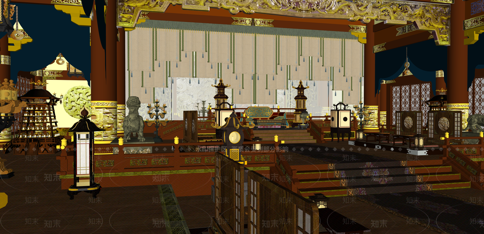 中式寺庙SU模型下载【ID:1215203500】