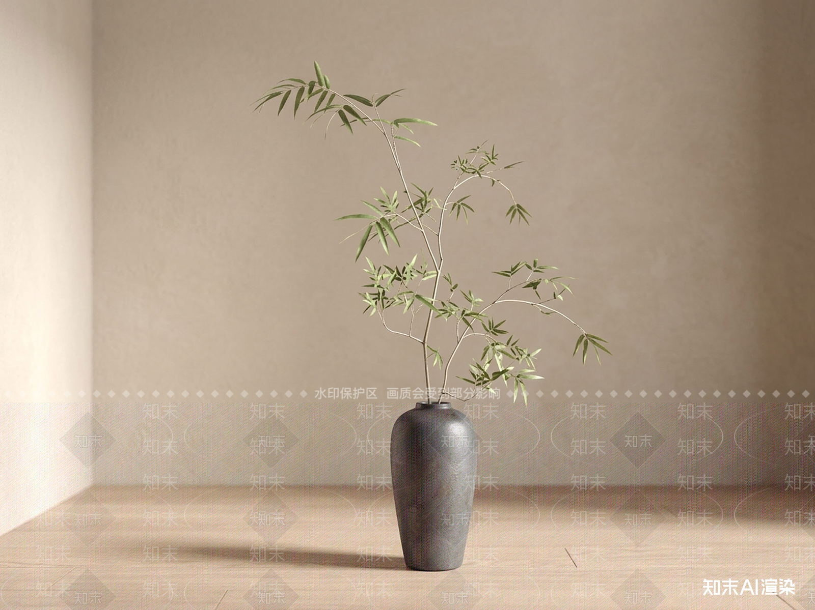小型风格化绿植竹子3D模型下载【ID:1227309051】