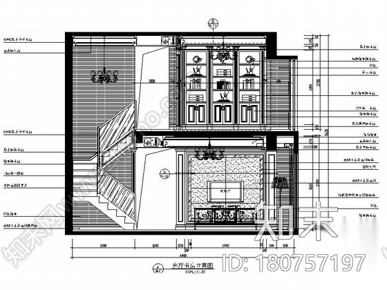 [名师设计]高档欧式复式样板房装修图（含效果）cad施工图下载【ID:180757197】