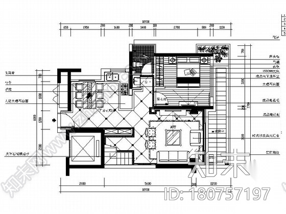 [名师设计]高档欧式复式样板房装修图（含效果）cad施工图下载【ID:180757197】