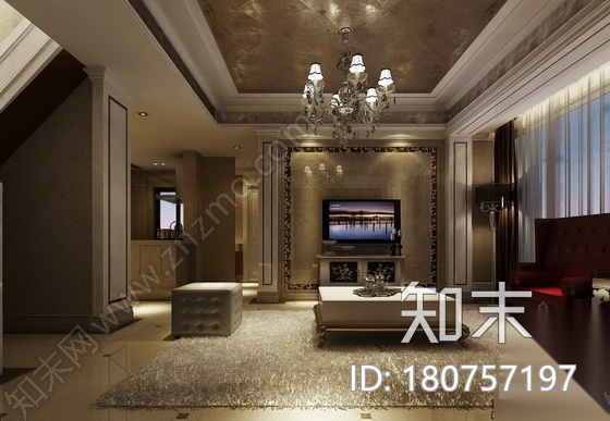 [名师设计]高档欧式复式样板房装修图（含效果）cad施工图下载【ID:180757197】