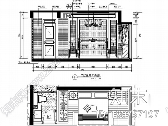 [名师设计]高档欧式复式样板房装修图（含效果）cad施工图下载【ID:180757197】
