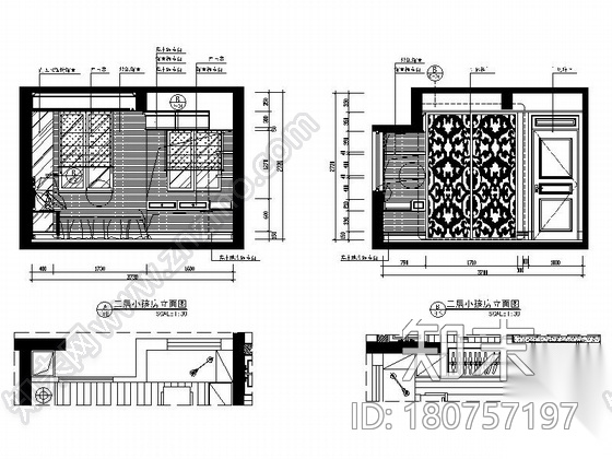 [名师设计]高档欧式复式样板房装修图（含效果）cad施工图下载【ID:180757197】