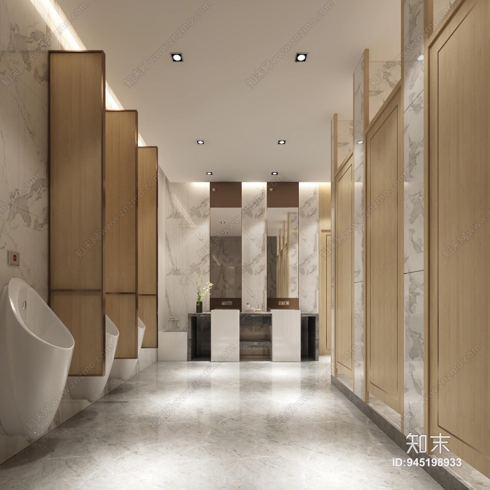 现代工装公共卫生间3D模型下载【ID:945198933】