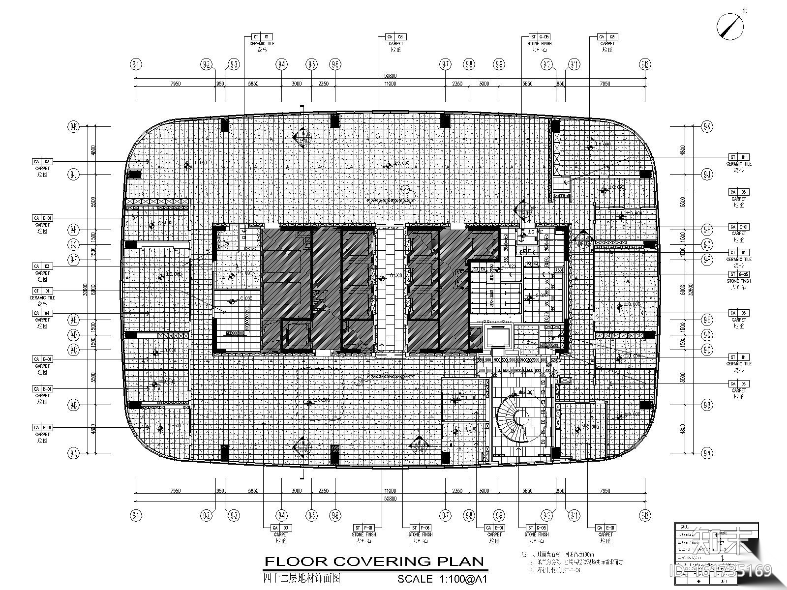 鸿荣源中心42-46办公层丨施工图+效果图cad施工图下载【ID:161735169】