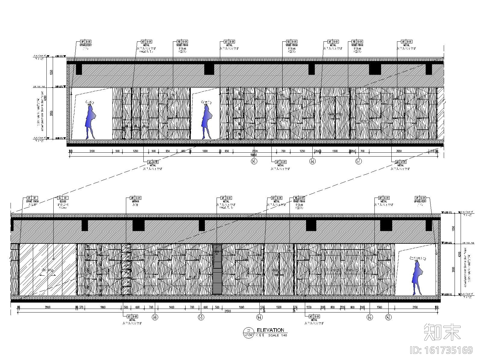 鸿荣源中心42-46办公层丨施工图+效果图cad施工图下载【ID:161735169】