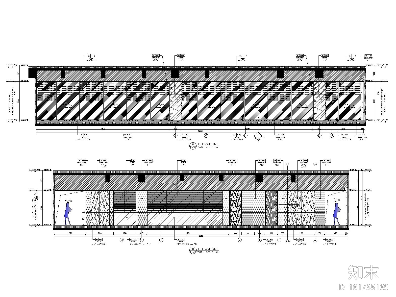 鸿荣源中心42-46办公层丨施工图+效果图cad施工图下载【ID:161735169】