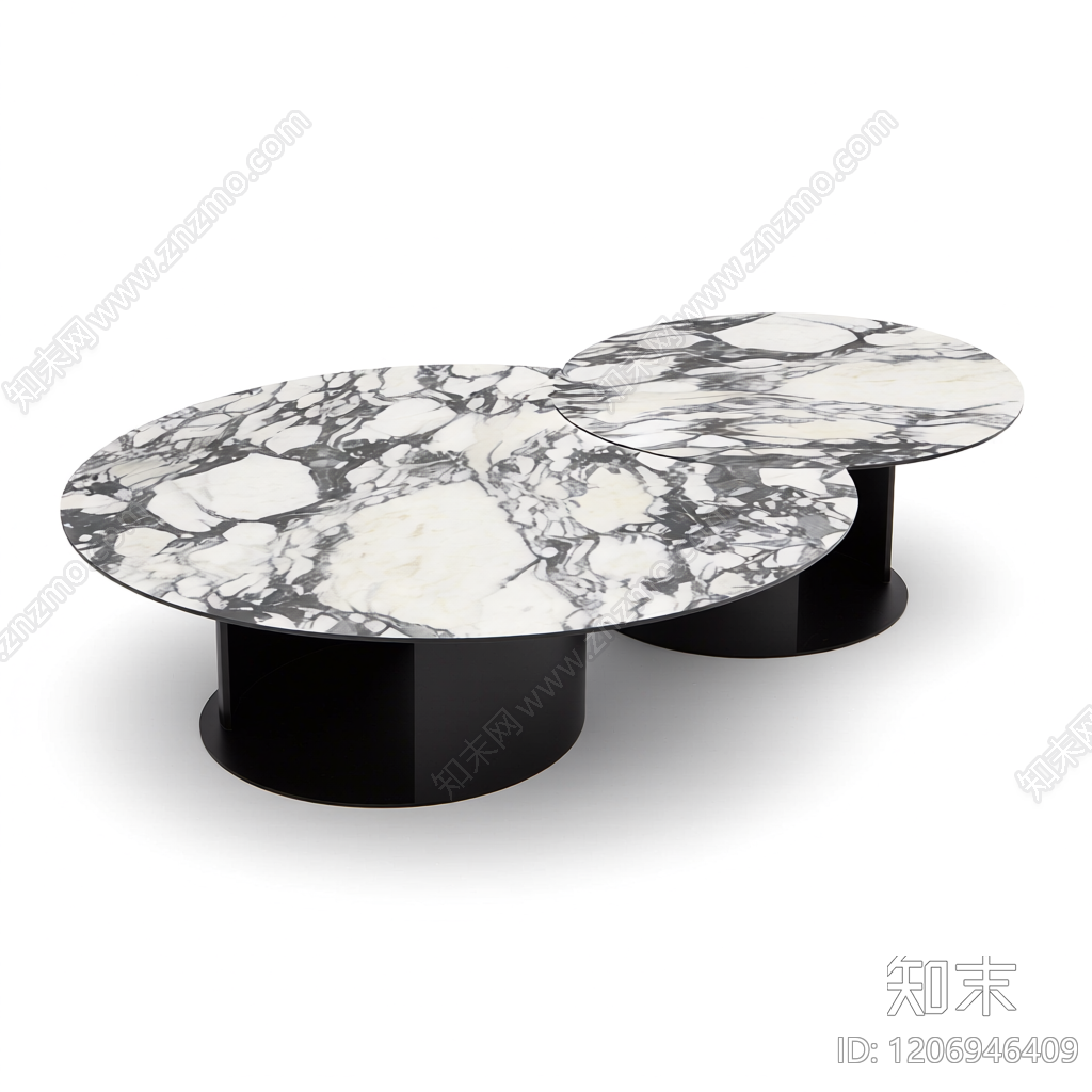 大理石茶几组合3D模型下载【ID:1206946409】