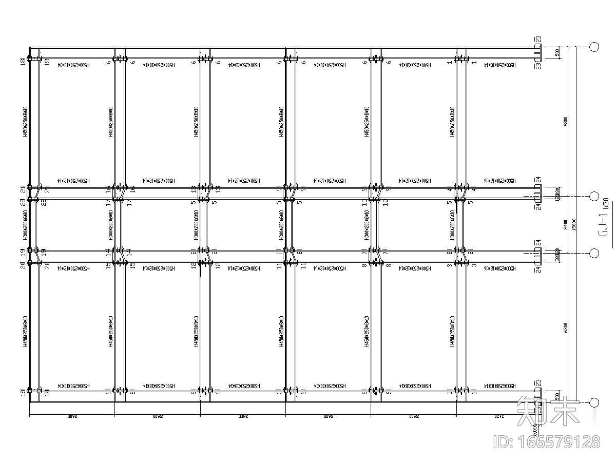 某6层钢结构综合办公楼建筑、结构施工图（含结构计算书...cad施工图下载【ID:166579128】