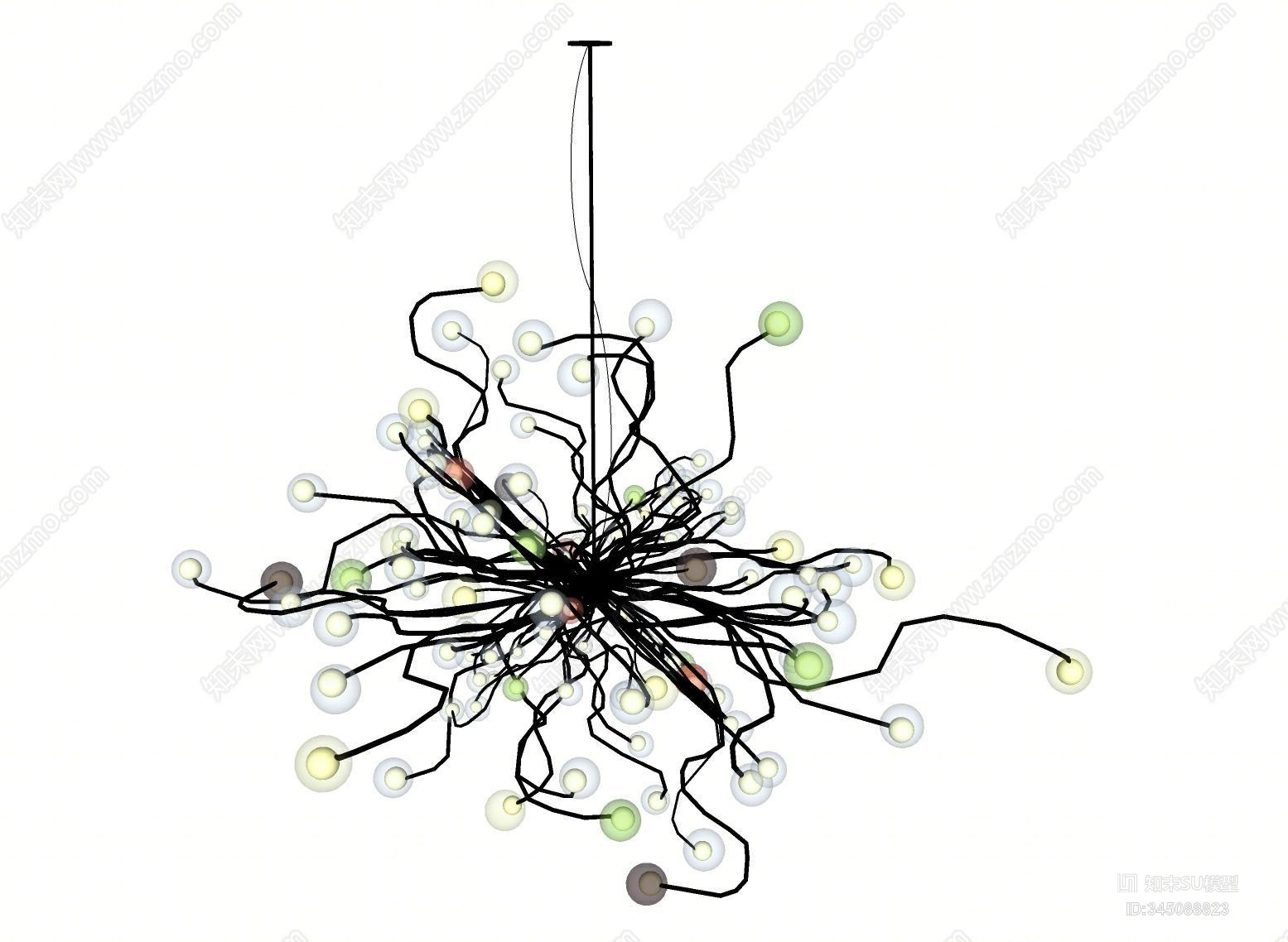 现代室内吊灯SU模型下载【ID:345088823】