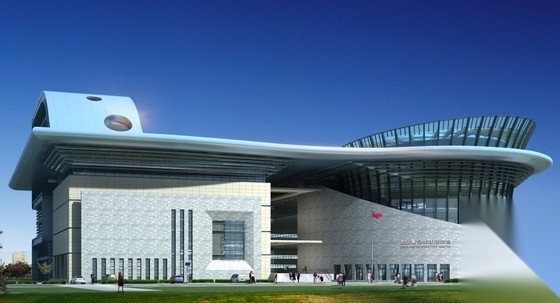[吉安市]某科技馆与青少年中心建筑施工图（大型钢结构网...cad施工图下载【ID:166067124】