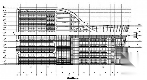 [吉安市]某科技馆与青少年中心建筑施工图（大型钢结构网...cad施工图下载【ID:166067124】