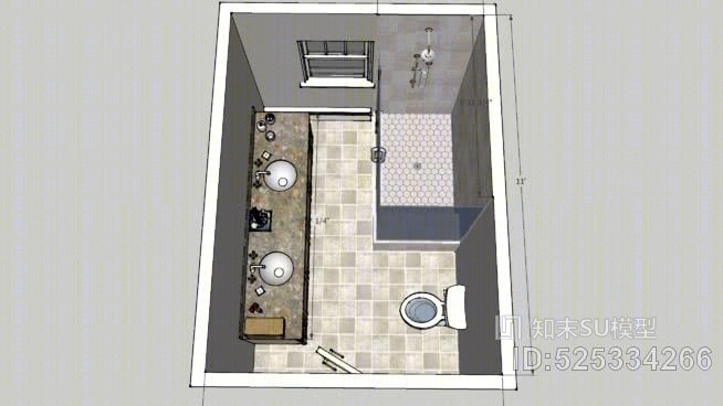 主浴室11’xSU模型下载【ID:525334266】