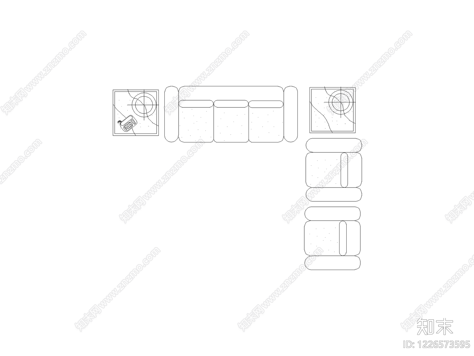 沙发cad施工图下载【ID:1226573595】