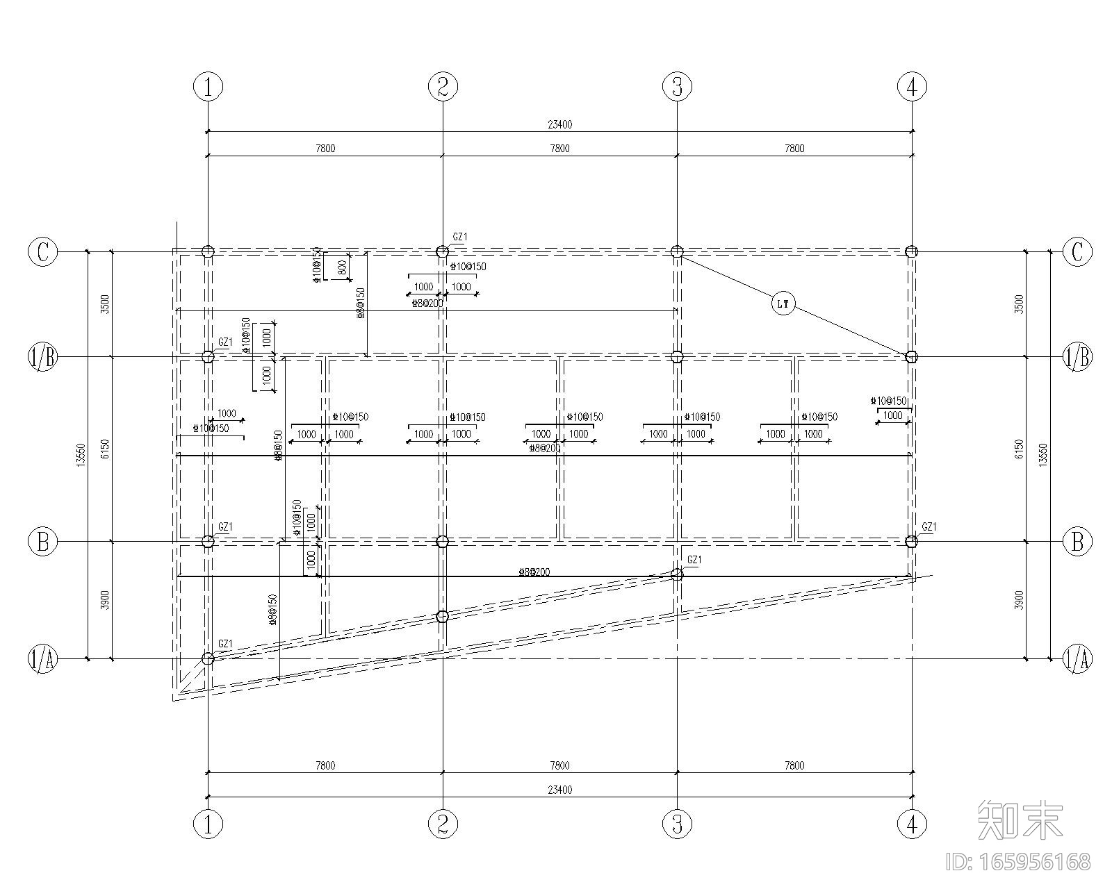 某二层别墅钢结构框架施工图（CAD）cad施工图下载【ID:165956168】