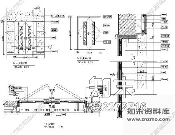 图块/节点酒店艺术双开玻璃门详图cad施工图下载【ID:832272716】