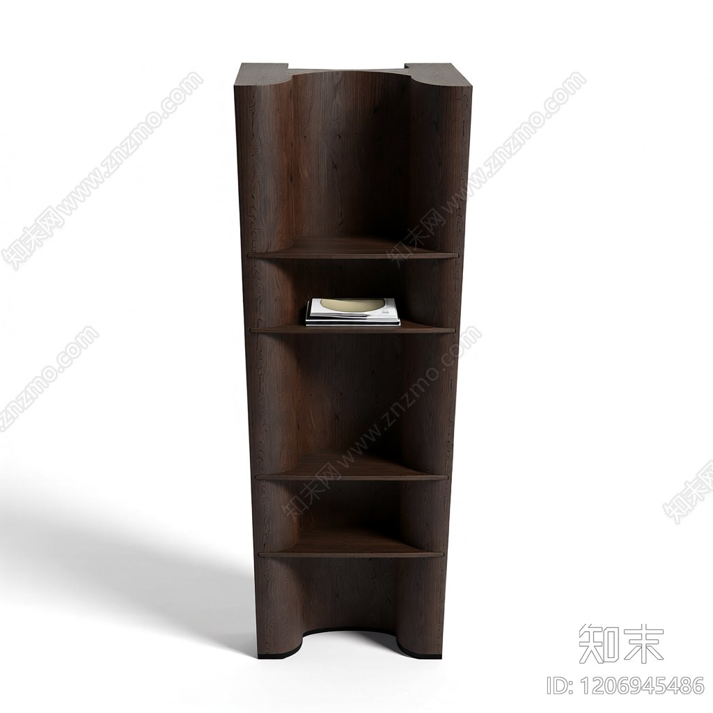 木质弧形书架3D模型下载【ID:1206945486】
