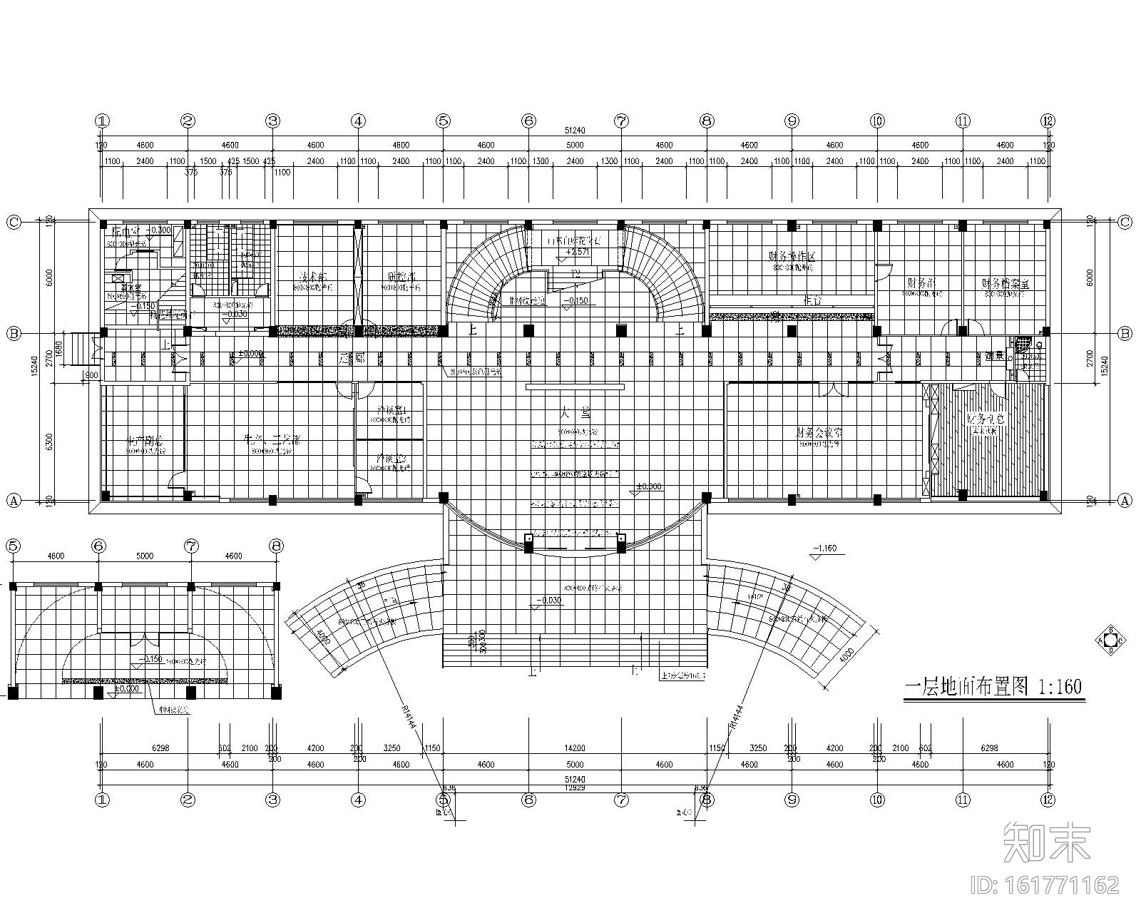 [浙江]宁波天鹏集团办公空间装修施工图cad施工图下载【ID:161771162】