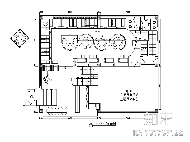 [福建]时尚火锅店设计CAD施工图（含实景图）施工图下载【ID:161767122】