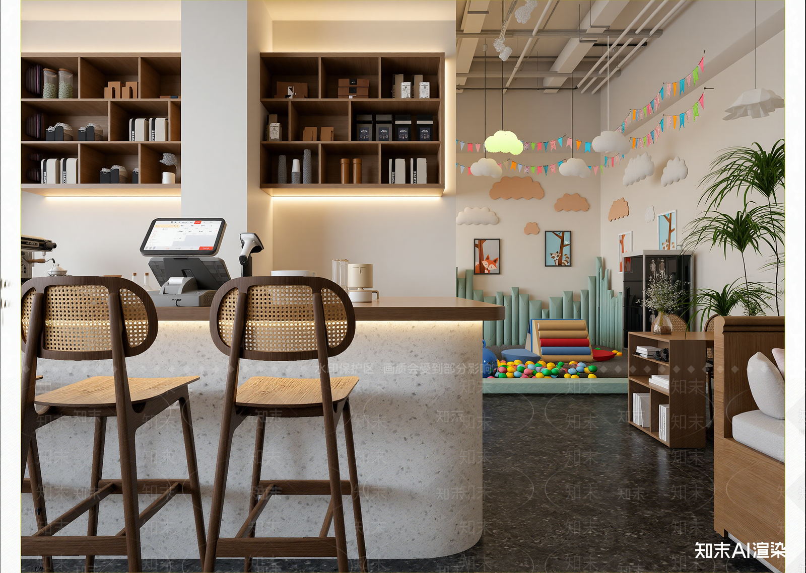 现代咖啡厅3D模型下载【ID:1214672581】