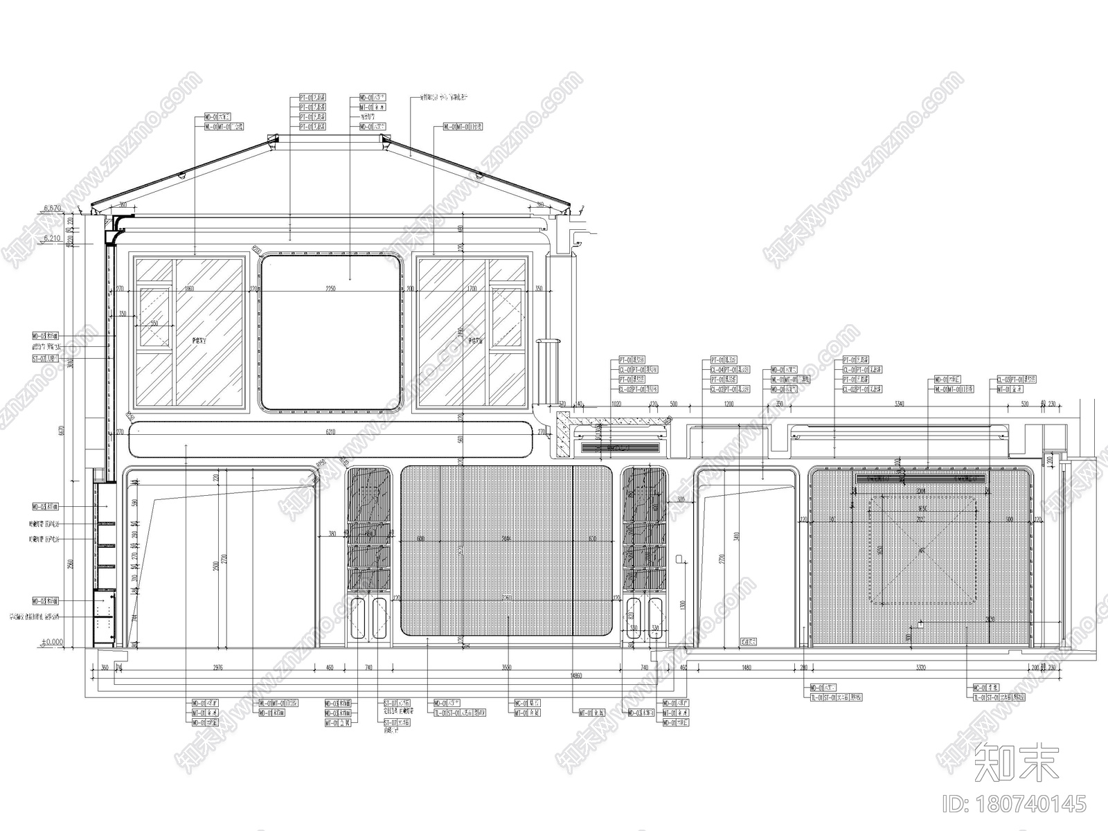 [江苏]1200㎡二层五居室别墅设计全套施工图cad施工图下载【ID:180740145】