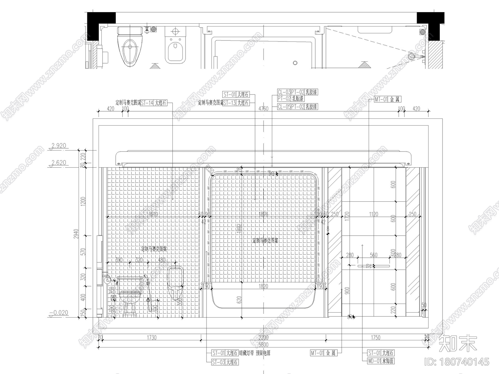 [江苏]1200㎡二层五居室别墅设计全套施工图cad施工图下载【ID:180740145】