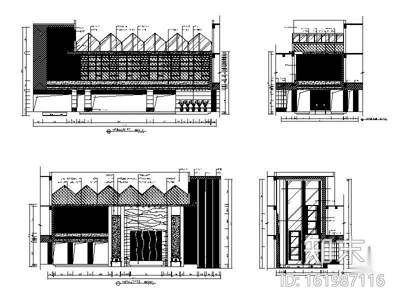 某国际酒店客房楼公共空间室内装修图cad施工图下载【ID:161987116】