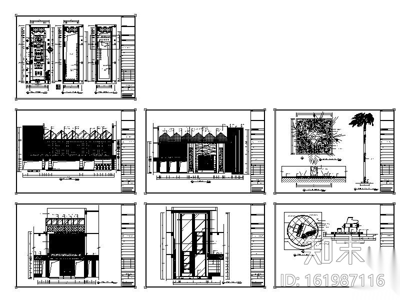 某国际酒店客房楼公共空间室内装修图cad施工图下载【ID:161987116】