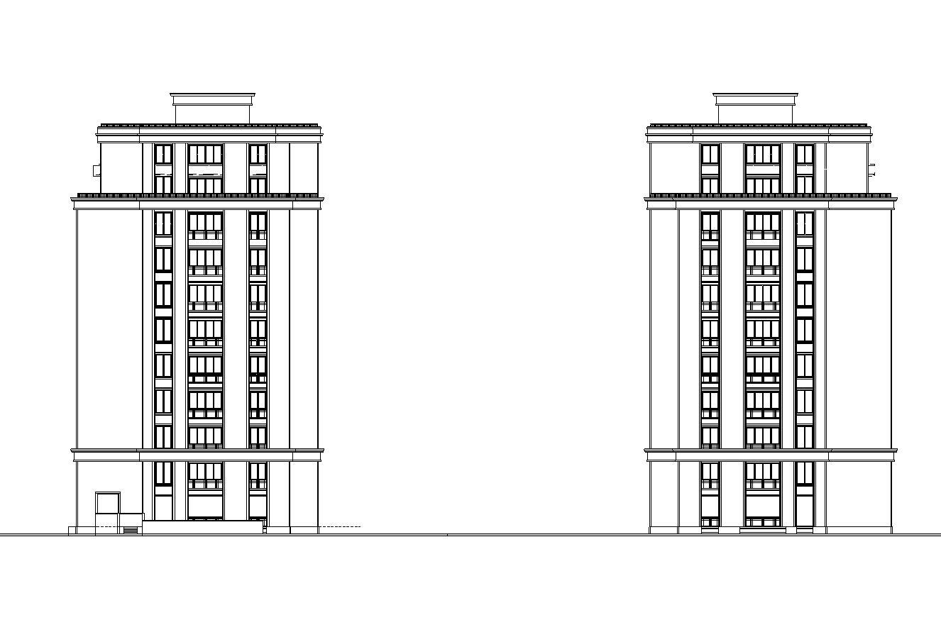 [浙江]杭州商品住宅区建筑施工图设计（CAD）施工图下载【ID:149862154】