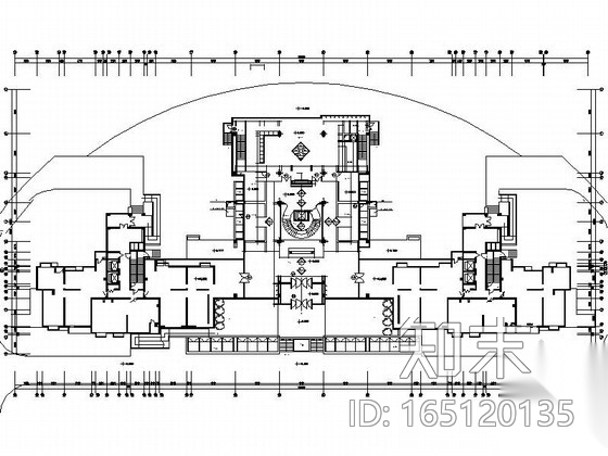 [天津]现代简约大型高档会所室内设计全套施工图cad施工图下载【ID:165120135】