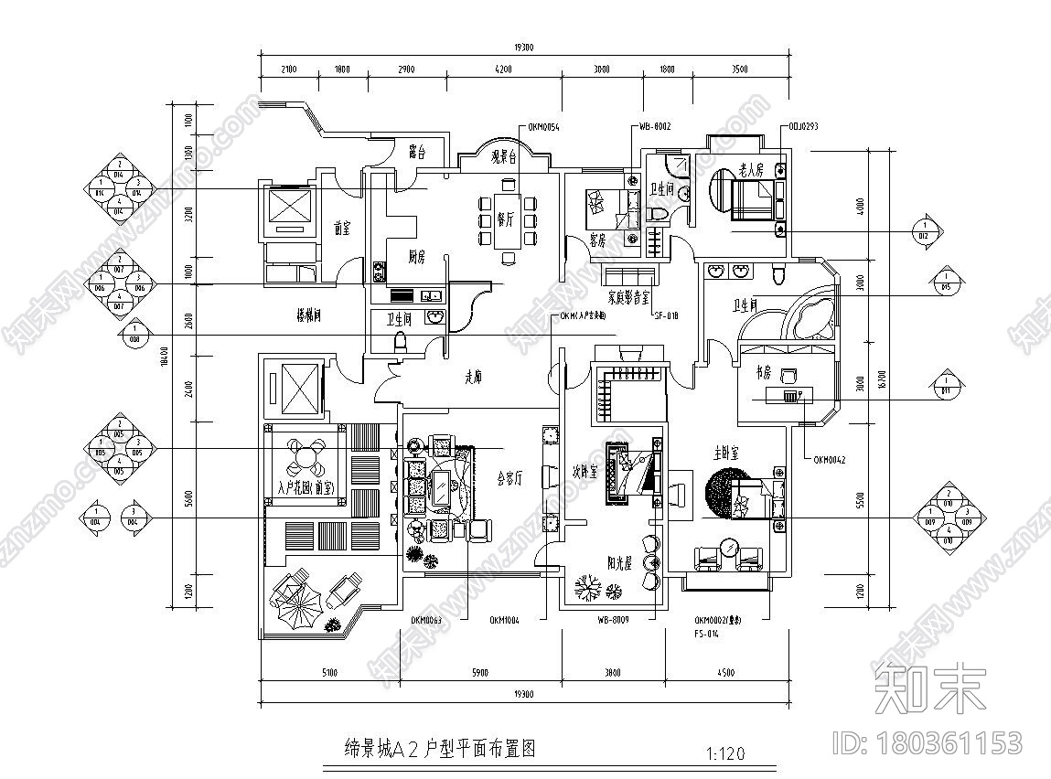 超豪华欧式风住宅装修施工图设计施工图下载【ID:180361153】