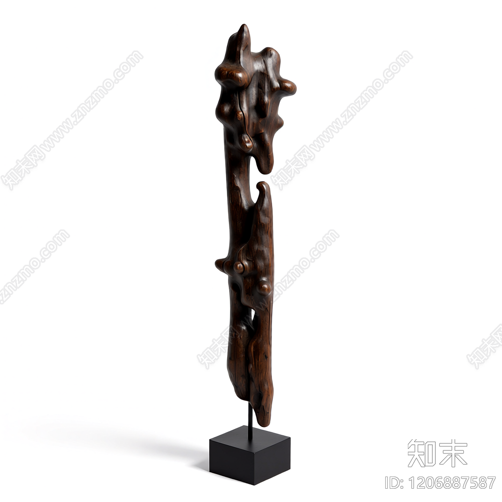 木质雕塑装饰品3D模型下载【ID:1206887587】