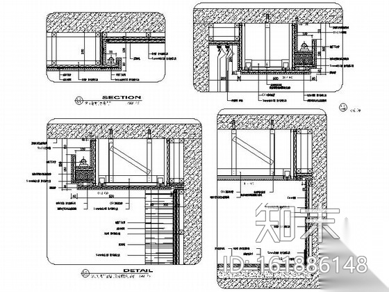 某机关住宅楼室内装修施工图（含效果）cad施工图下载【ID:161886148】