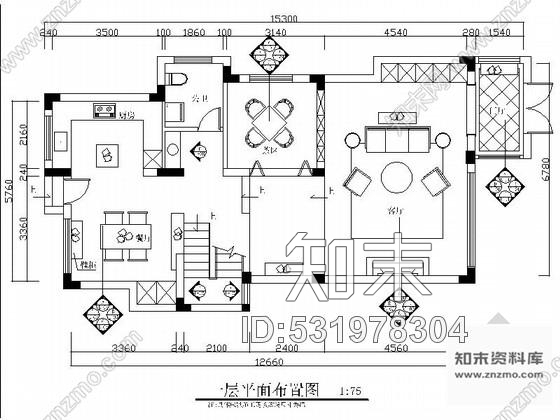 施工图精品清新简约北欧风格两层小别墅室内设计装修施工图含效果cad施工图下载【ID:531978304】