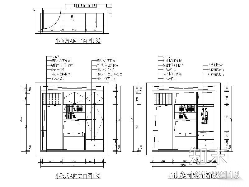 [南昌]温馨简欧三居室设计施工图cad施工图下载【ID:161782113】