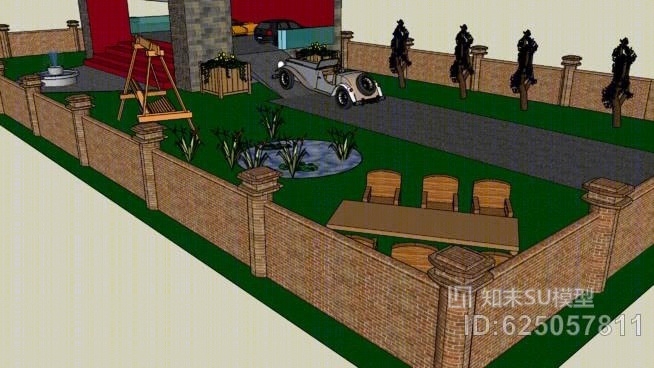 花园超现代车库SU模型下载【ID:625057811】