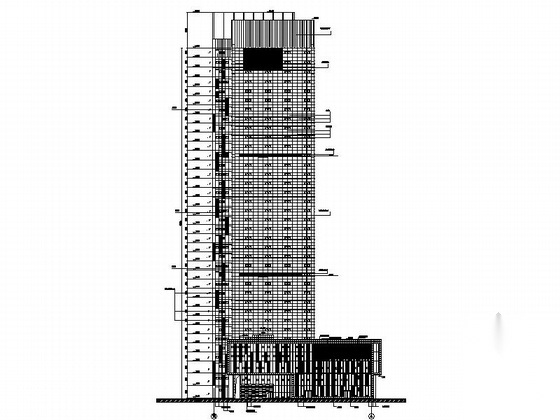 [江苏]150米现代风格知名商业建筑设计施工图（知名设计...cad施工图下载【ID:166061160】