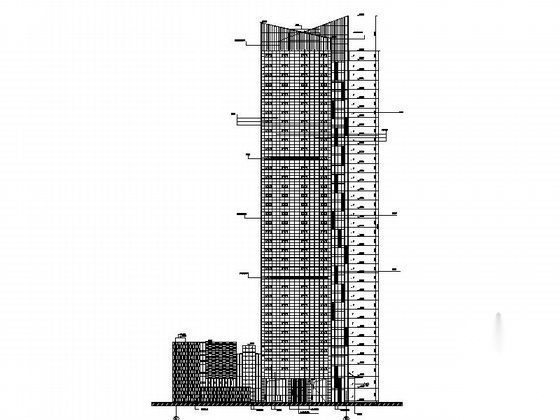 [江苏]150米现代风格知名商业建筑设计施工图（知名设计...cad施工图下载【ID:166061160】