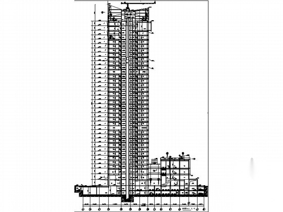 [江苏]150米现代风格知名商业建筑设计施工图（知名设计...cad施工图下载【ID:166061160】