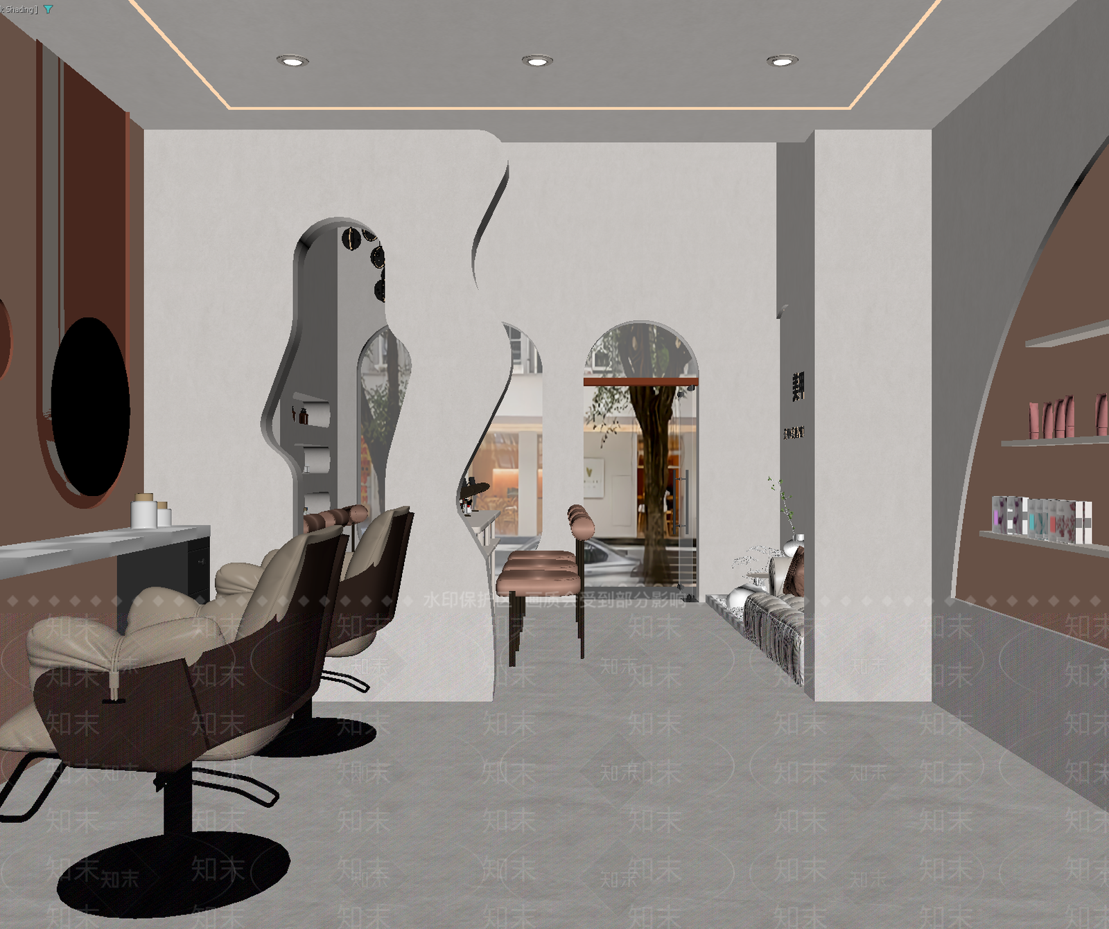 现代美发店3D模型下载【ID:1214857579】