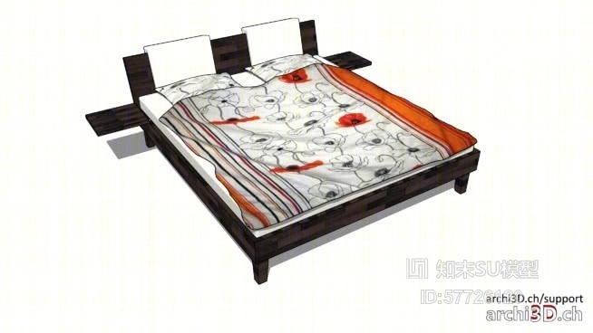 双人床SU模型下载【ID:57726120】