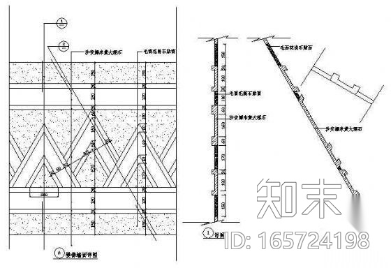 楼梯墙面详图cad施工图下载【ID:165724198】