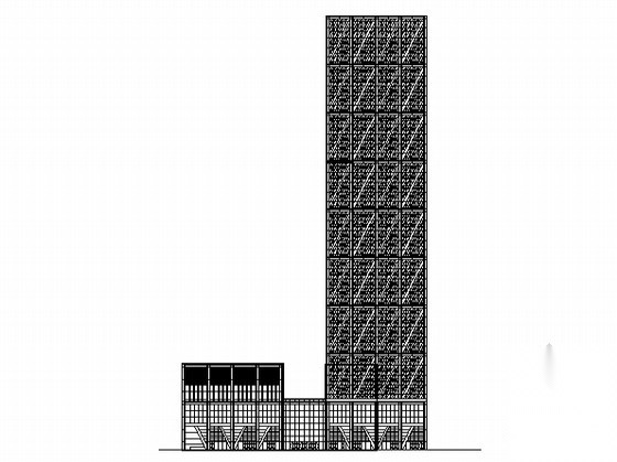 [天津滨海新区]某四十三层超高商业楼建筑施工图cad施工图下载【ID:166803109】