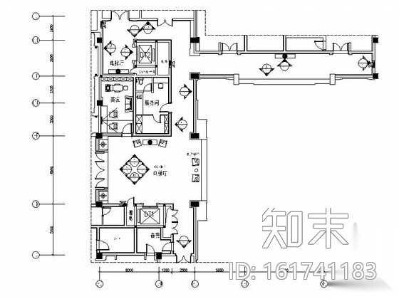 [东莞]时尚商务酒店电梯厅及走廊CAD装修施工图施工图下载【ID:161741183】