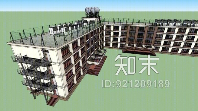 动画风格的高细节学校建筑版本2SU模型下载【ID:921209189】