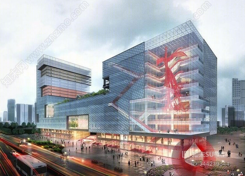 新中式商业综合体SU模型下载【ID:344219344】