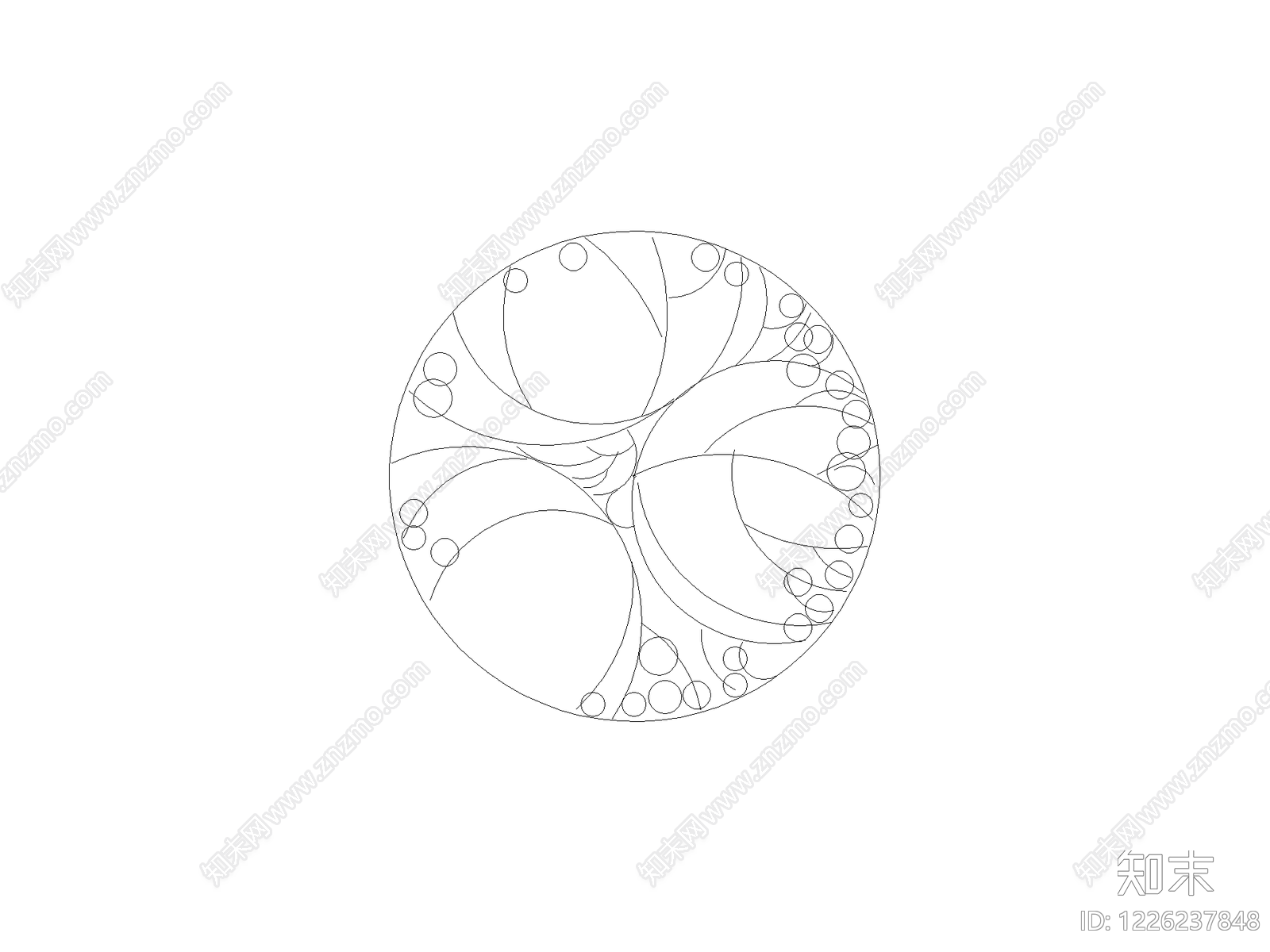 现代乔木种植CAD图纸