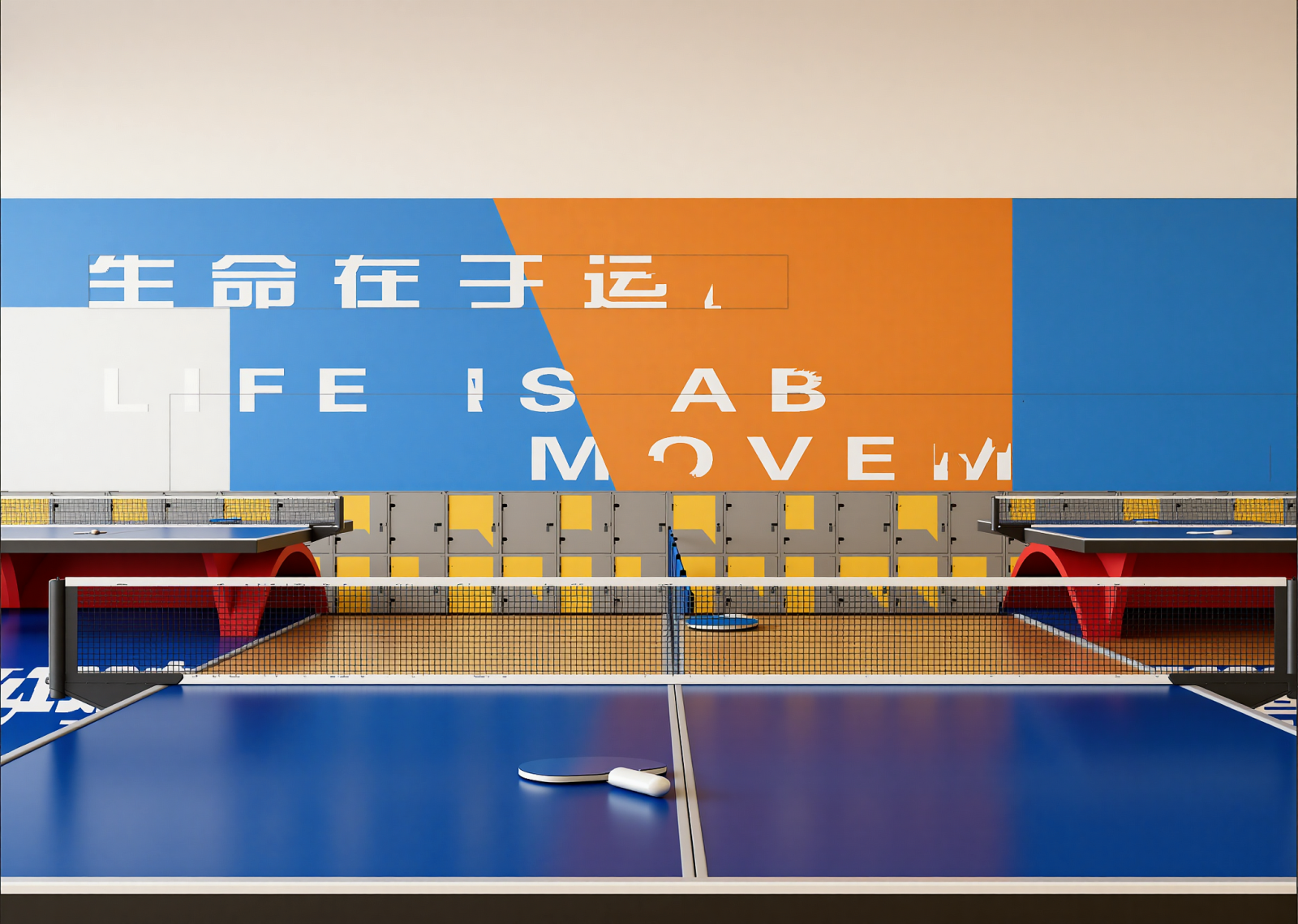 现代乒乓球室3D模型下载【ID:1215027946】