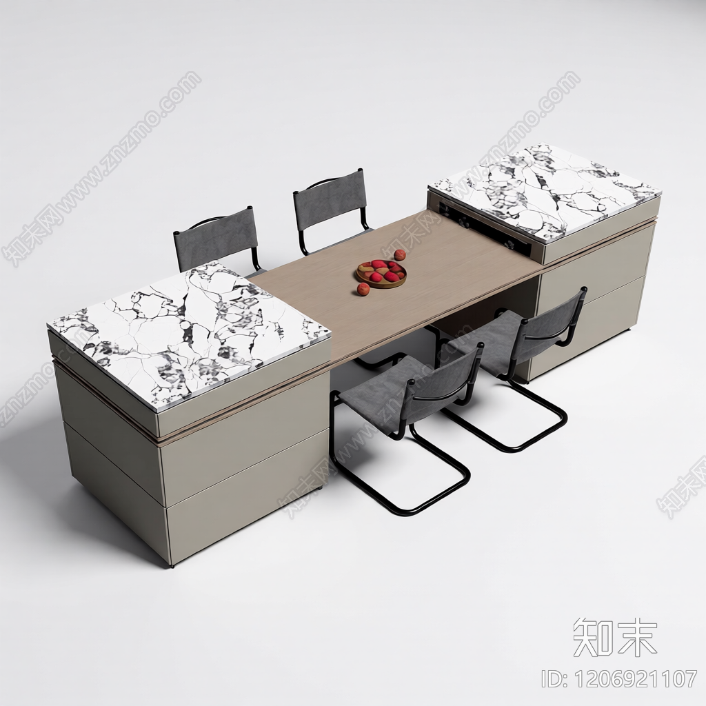 餐桌椅组合模块3D模型下载【ID:1206921107】