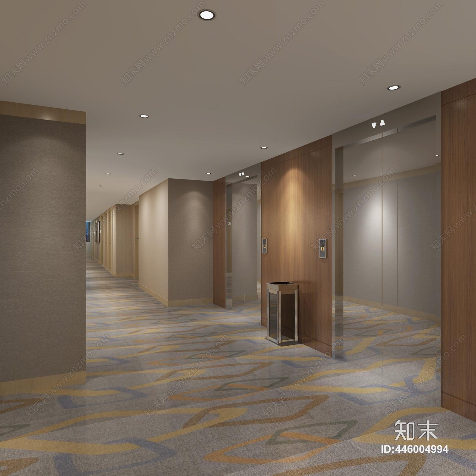 现代酒店过道3D模型下载【ID:446004994】